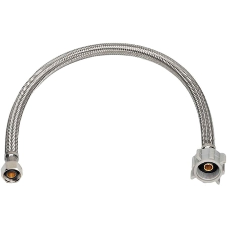 Ez-Fluid 7/8in BALLCOCK x 1/2in FIP x 16in, Toilet Supply Line Connector EZA4T16